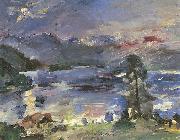 Lovis Corinth Walchensee, aufgehender Mond oil on canvas